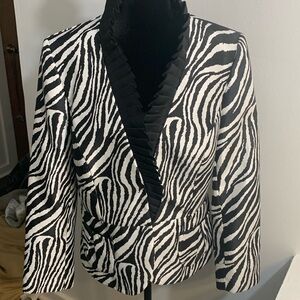 John Mayer, zebra blazer size 14 ruffle collar